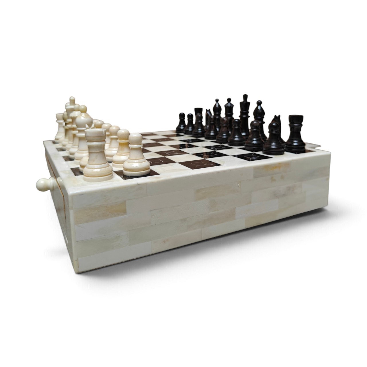 Camel Bone Chess Set | Handcrafted Board & Storage Box - Image 5