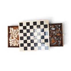 Camel Bone Chess Set | Handcrafted Board & Storage Box - Image 4