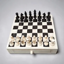 Camel Bone Chess Set | Handcrafted Board & Storage Box - Image 3
