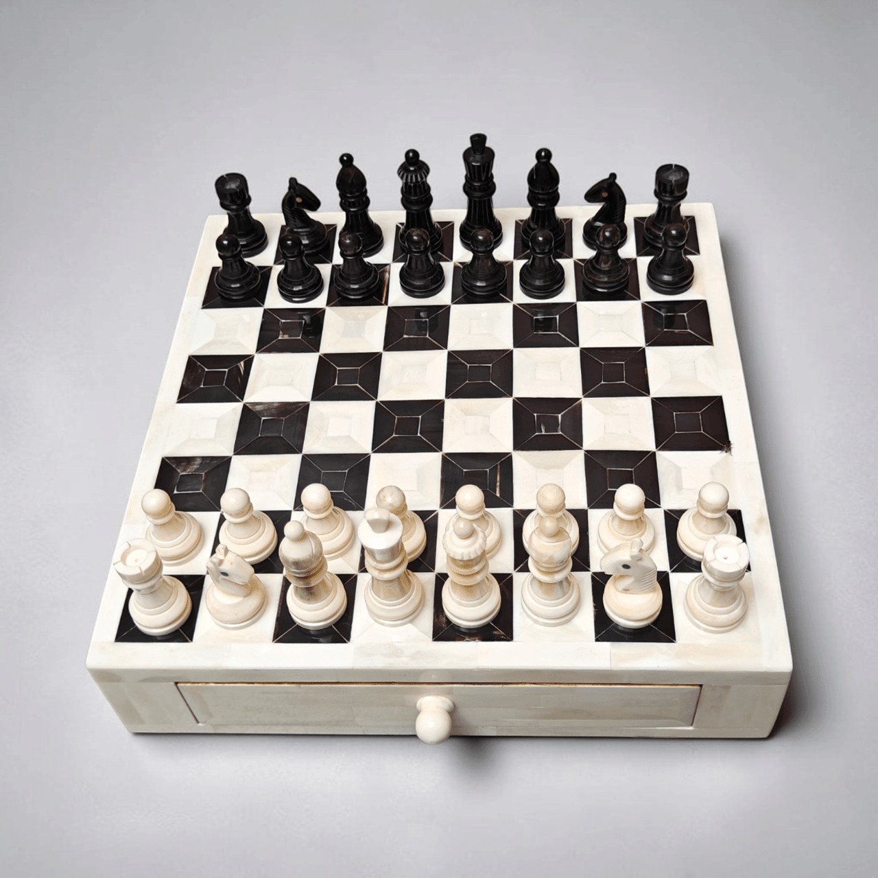 Camel Bone Chess Set | Handcrafted Board & Storage Box - Image 3