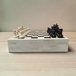 Camel Bone Chess Set | Handcrafted Board & Storage Box